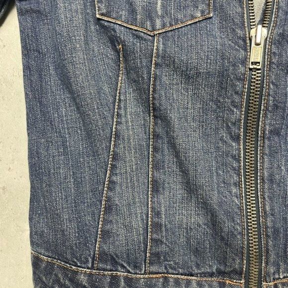 Vtg Tommy Hilfiger American Womens Sz S/M USA Flag Jean Denim Jacket Trucker - Picture 5 of 11